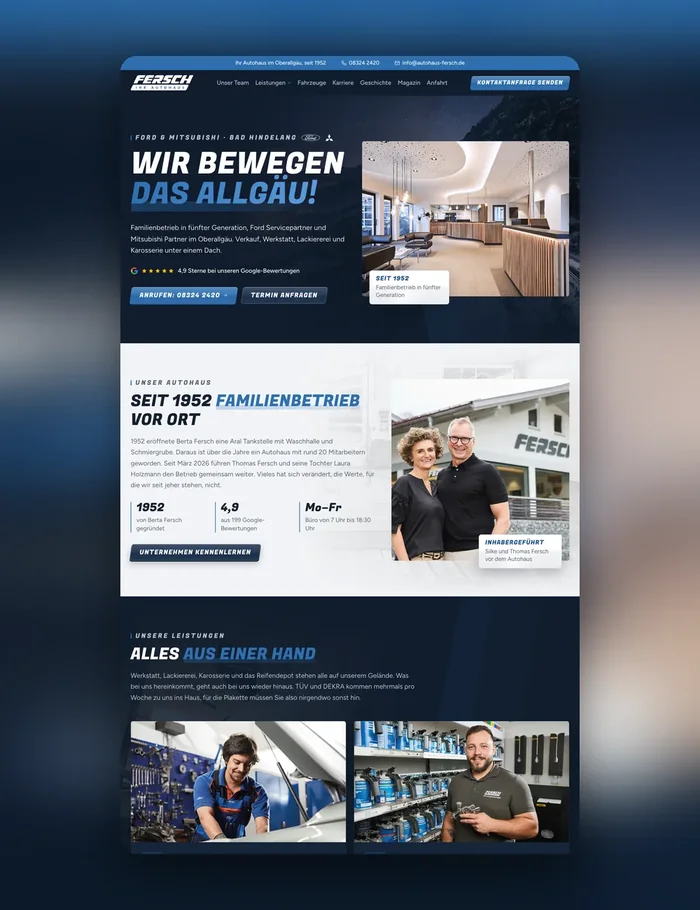 Website Autohaus Fersch, Bad Hindelang