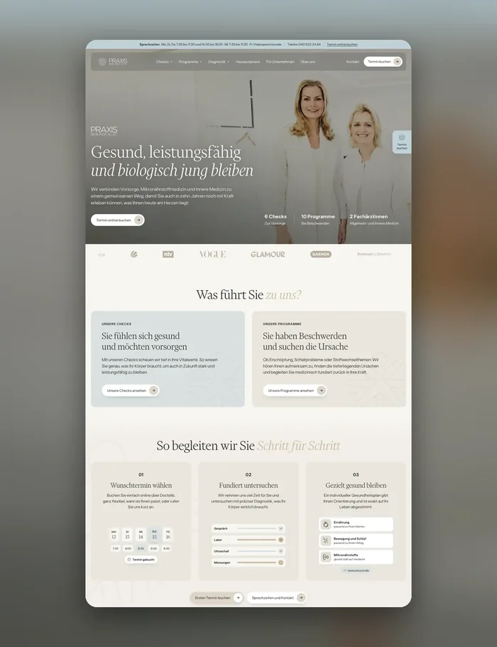 Website Praxis Berliner Allee, Norderstedt