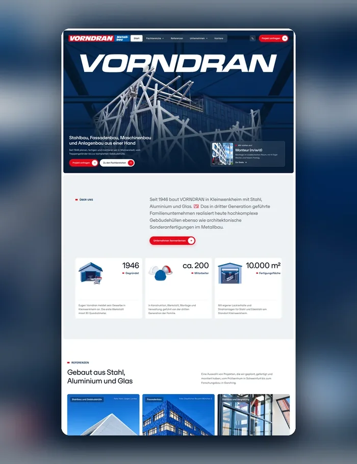 Website Vorndran Metallbau, Münnerstadt